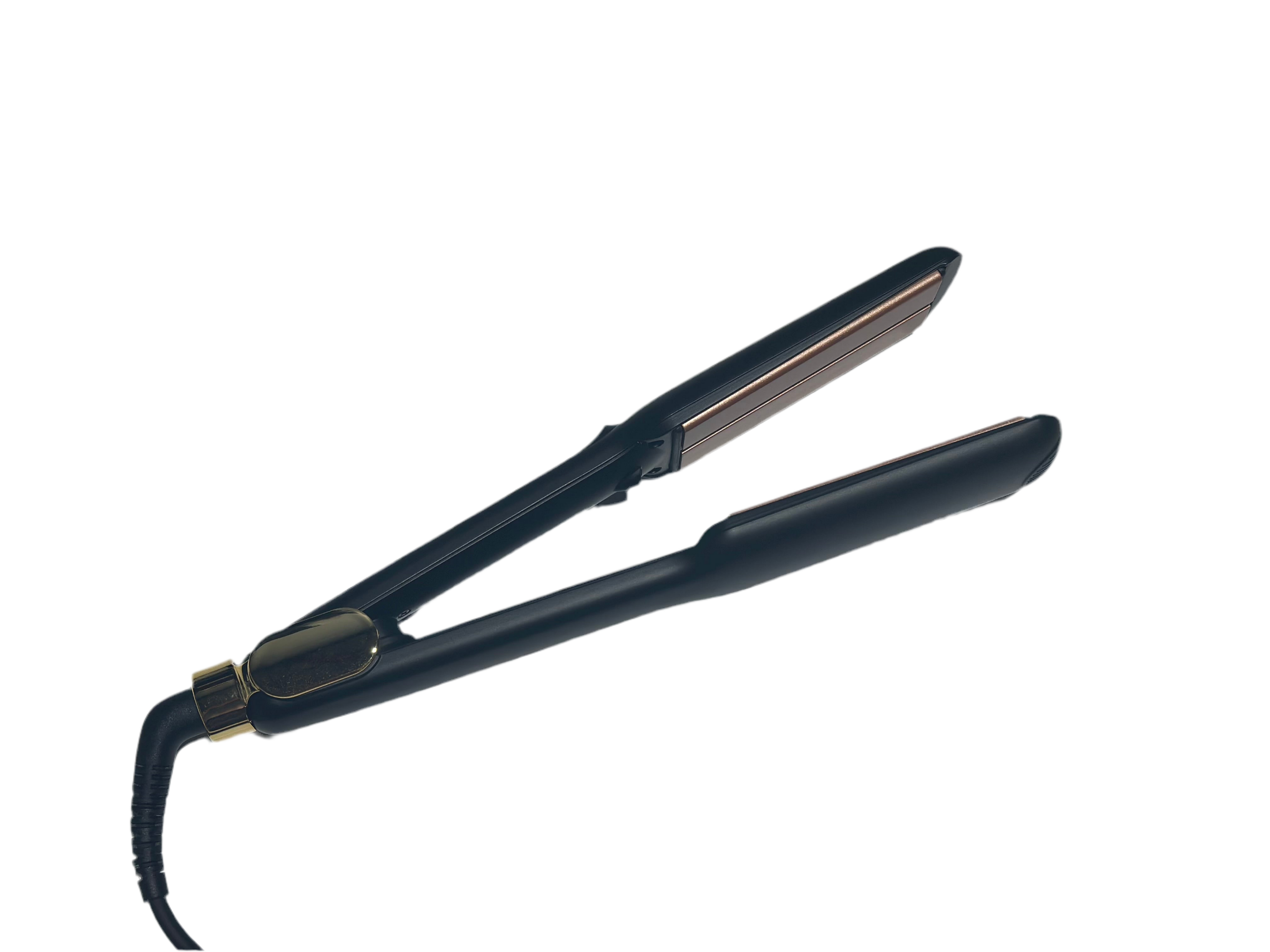 Professional Hair Straightener - Sleek Matte Black & Gold - AtsiHairSupplies