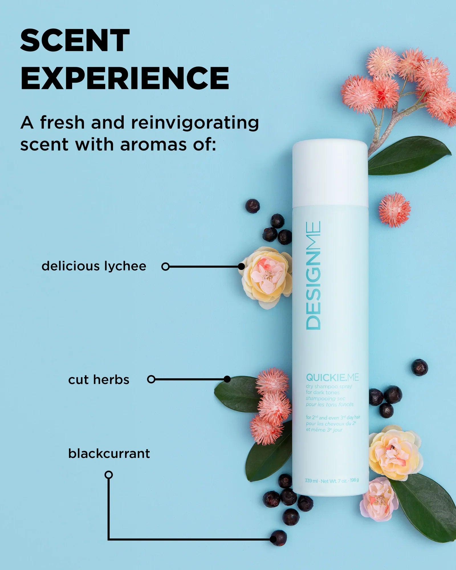 DesignMe Quickie.Me Dry Shampoo Spray For Dark Tones 339ml - AtsiHairSupplies