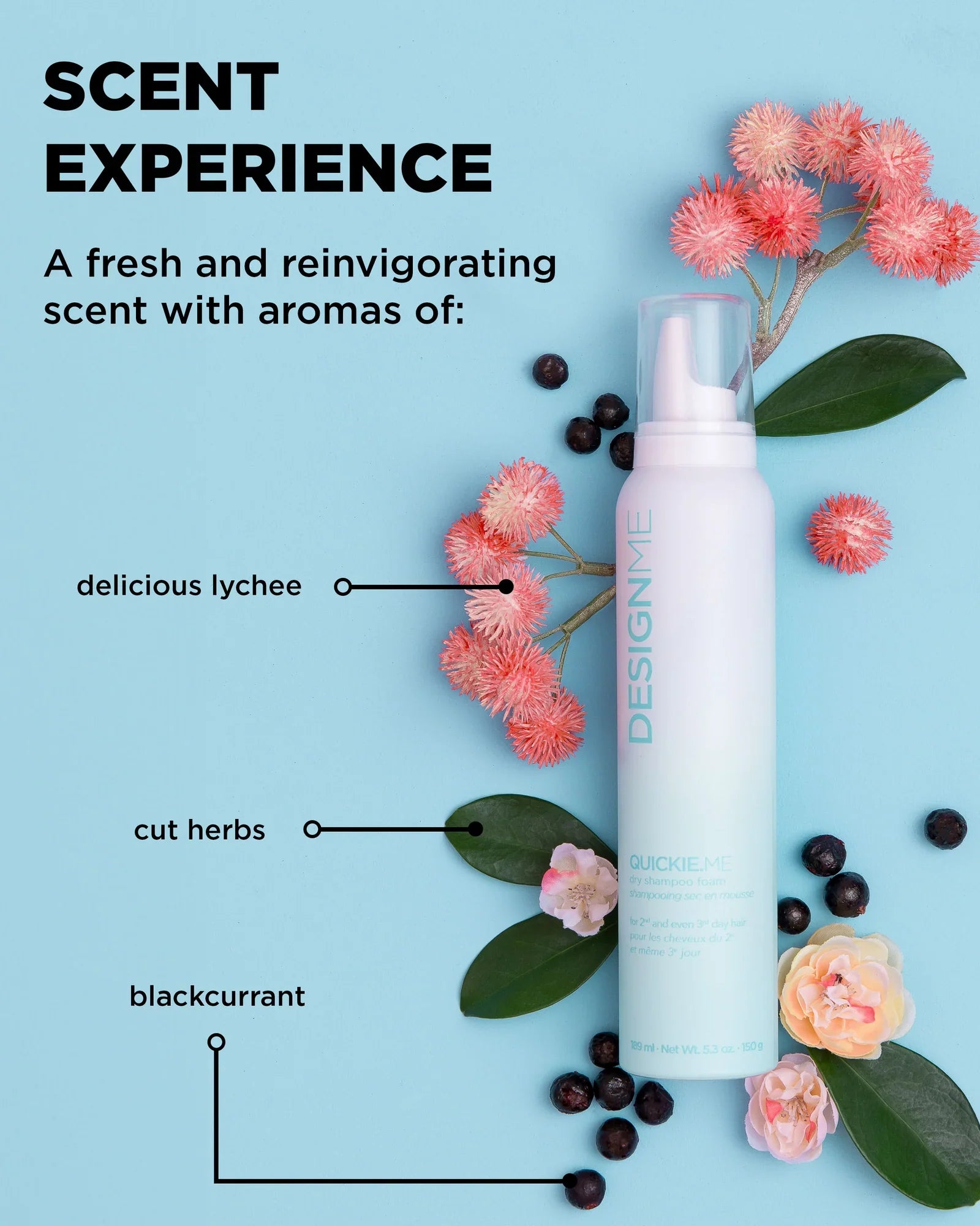 DesignMe Quickie.Me Dry Shampoo Foam 189ml - AtsiHairSupplies