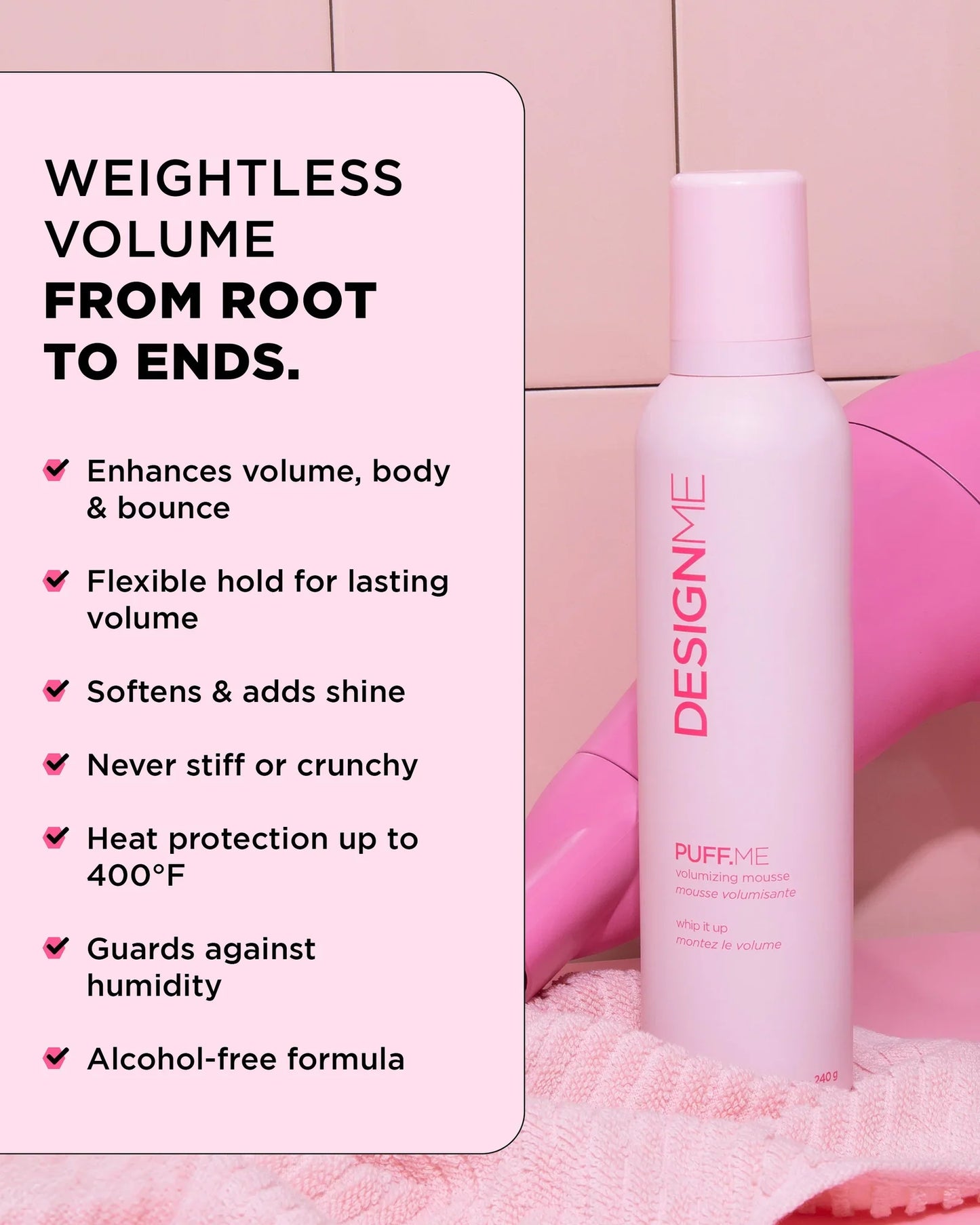 DesignMe Puff.Me Volumizing Mousse - AtsiHairSupplies