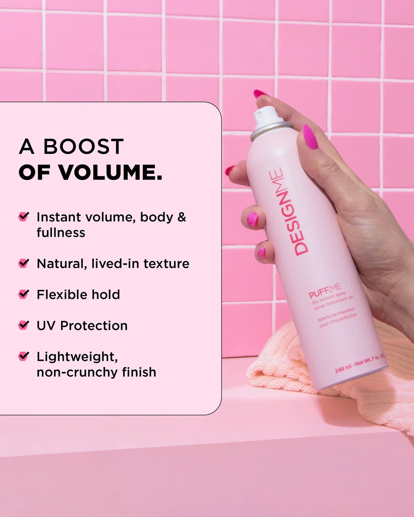 DesignMe Puff.Me Dry Texture Spray 245ml - AtsiHairSupplies