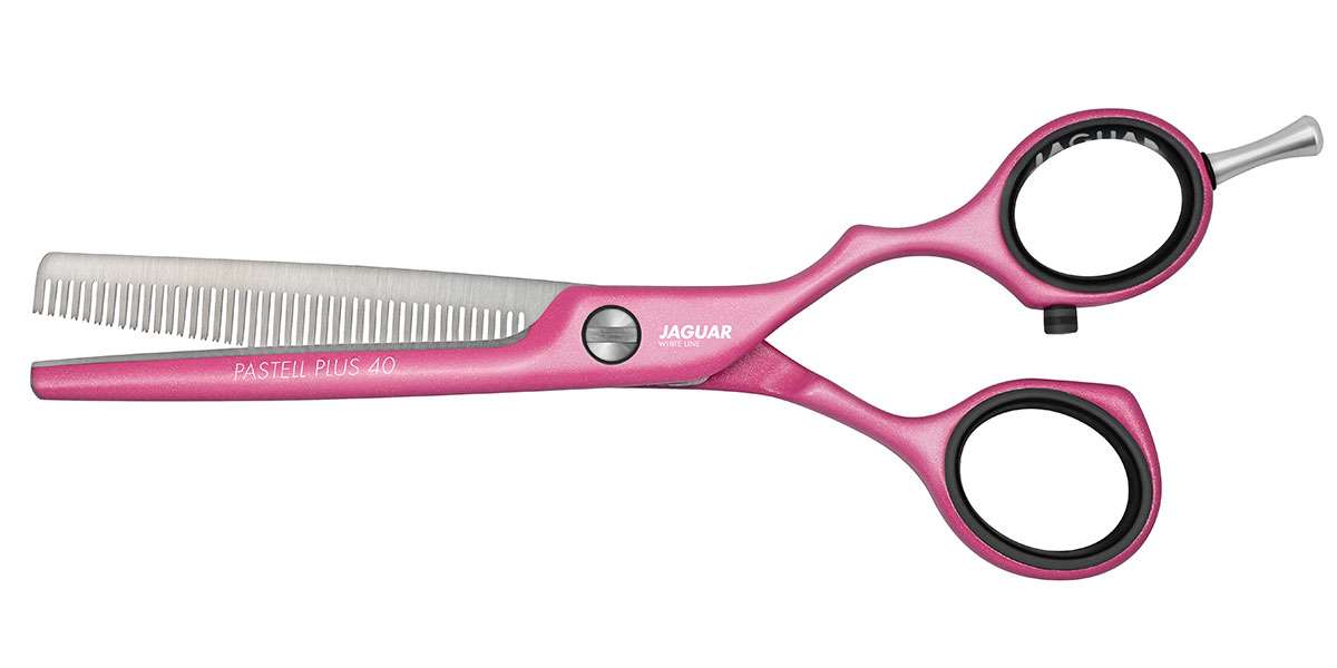 Jaguar WHITE LINE Pastell Plus Offset 40 CANDY 5.5" Texturing Scissor