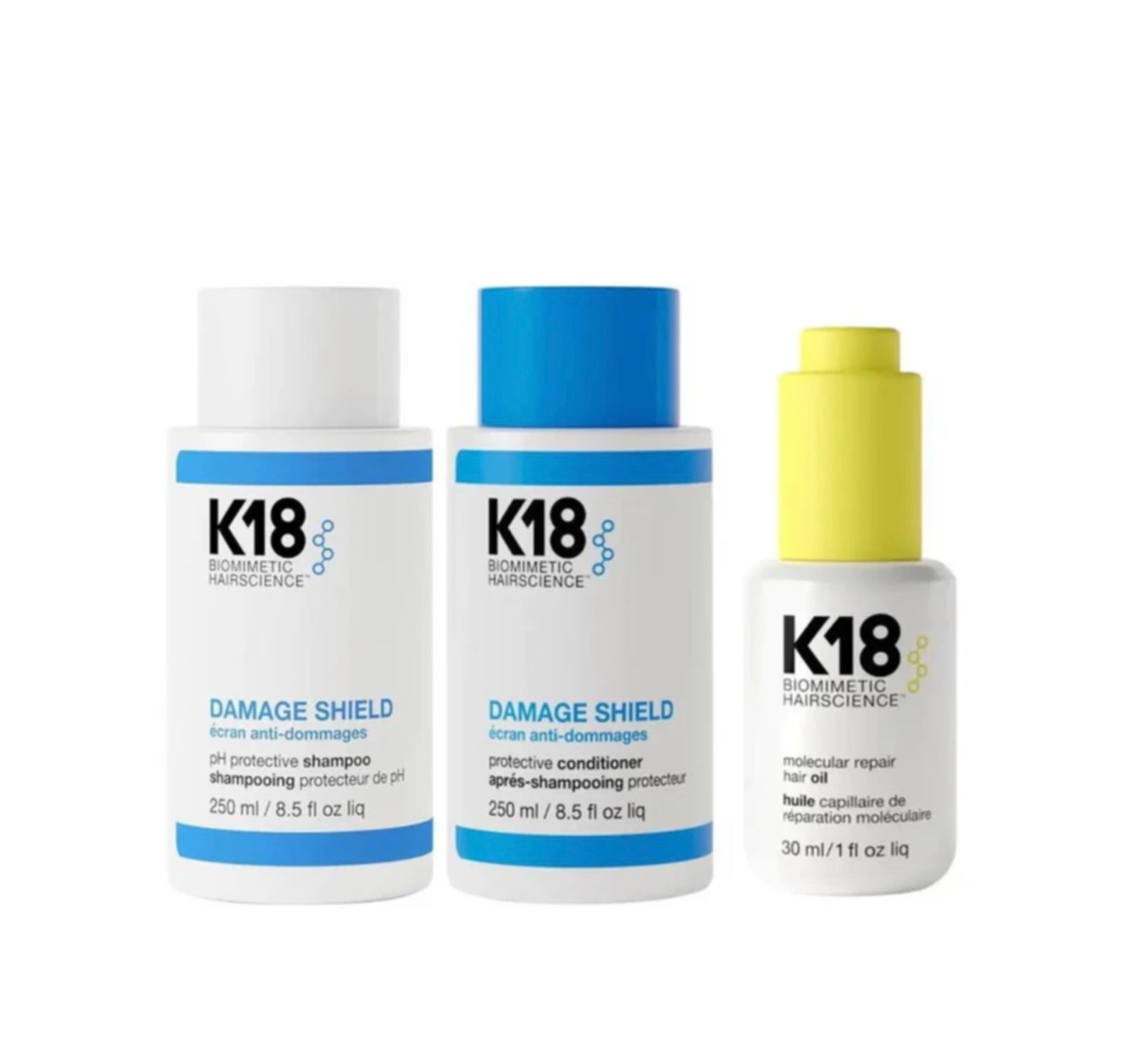 K18 DAMAGE SHEILD DUO + MOLECULE REPAIR HAIR OIL