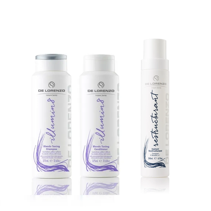 De Lorenzo Instant Illumin8 Shampoo & Conditioner & Restructurant Bundle - AtsiHairSupplies