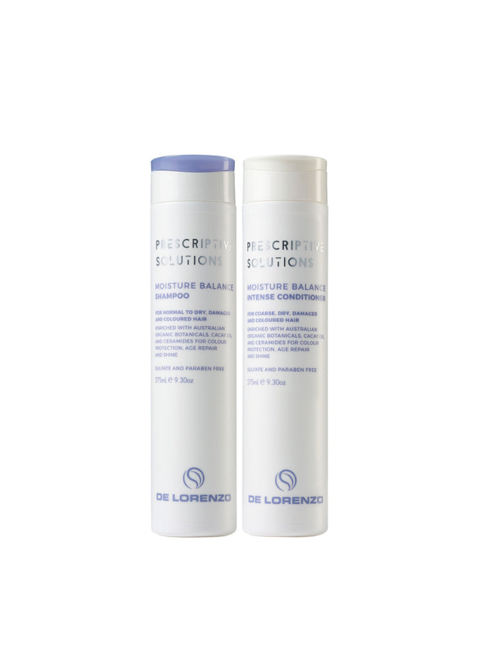 De Lorenzo Prescriptive Solutions Moisture Balance Conditioner and Shampoo Bundle - AtsiHairSupplies
