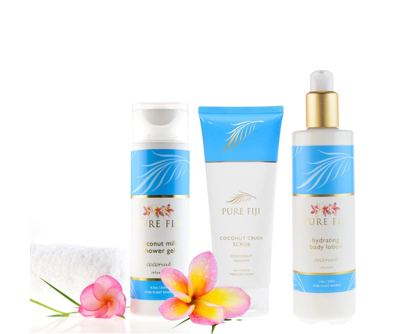 PURE FIJI TRIO - SHOWER GEL / CRUSH SCRUB / BODY LOTION - AtsiHairSupplies