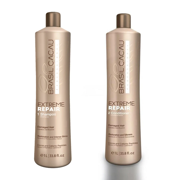 Brasil Cacau Extreme Repair Shampoo 1000ml and Conditioner 1000ml Bundle - AtsiHairSupplies