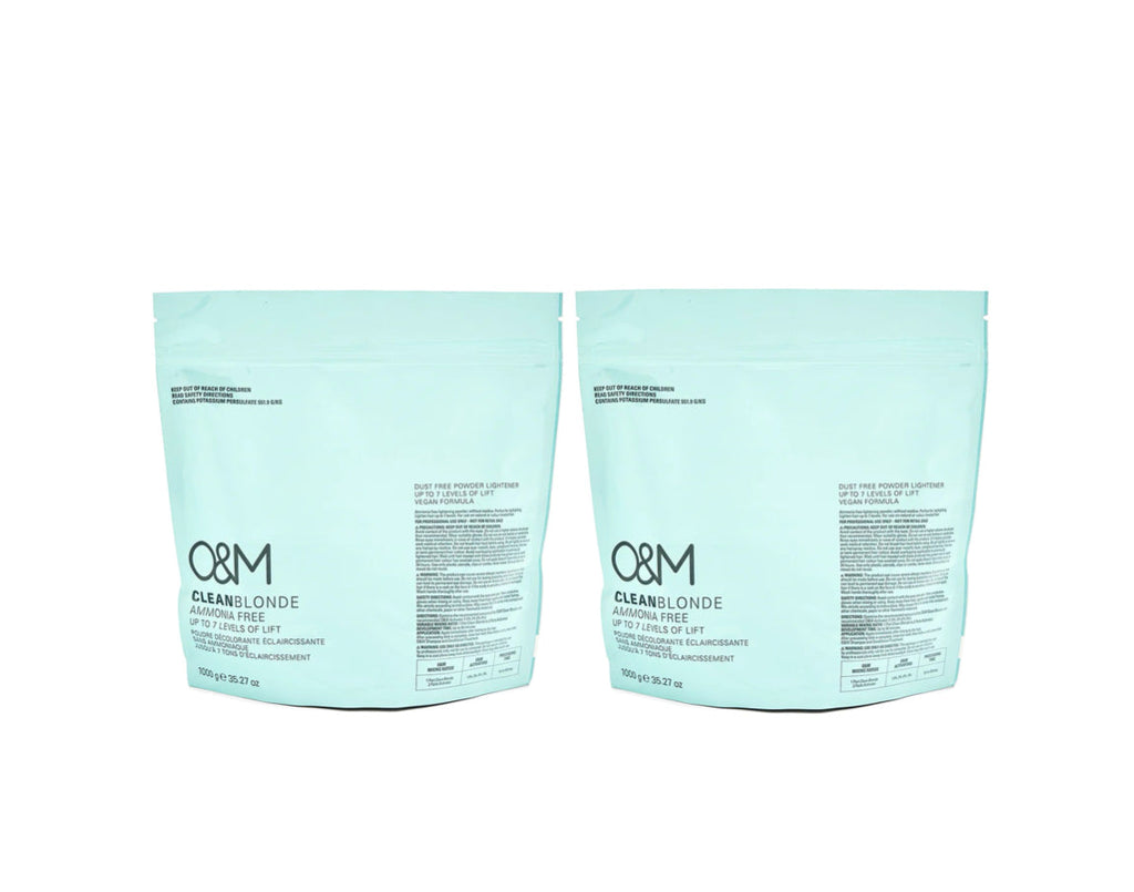 O&M CLEAN BLONDE AMMONIA FREE POWDER LIGHTENER 2x1000g - AtsiHairSupplies