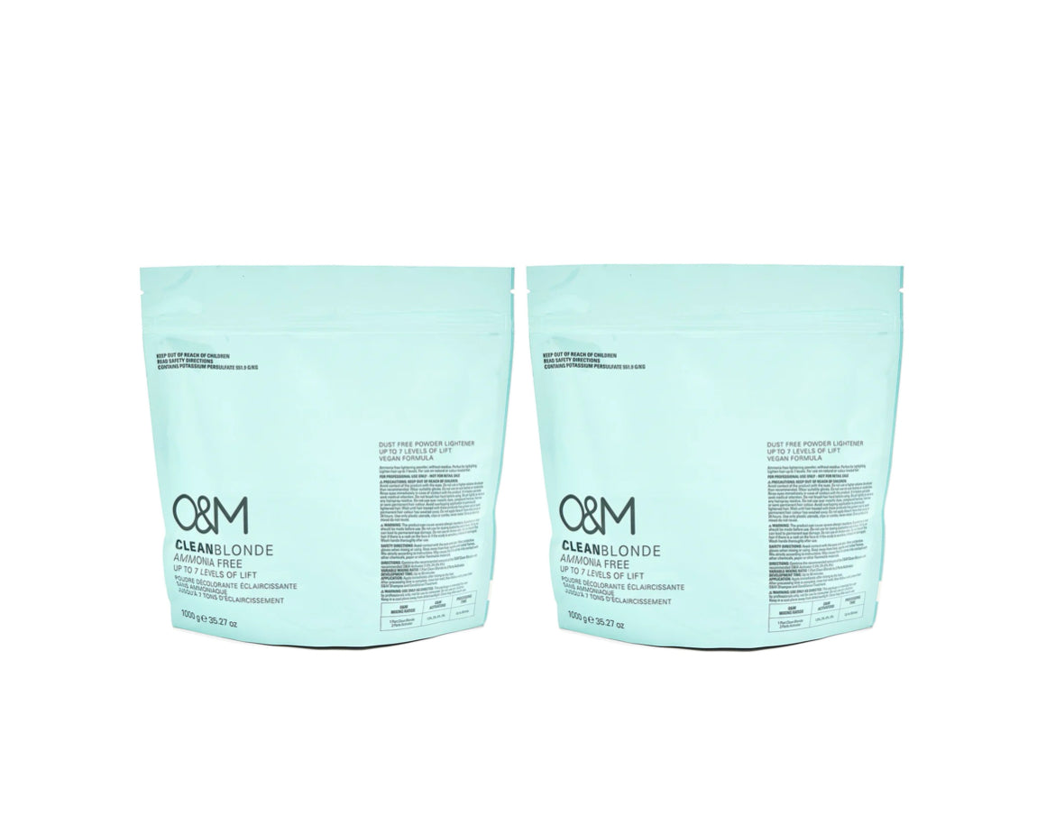 O&M CLEAN BLONDE AMMONIA FREE POWDER LIGHTENER 2x1000g - AtsiHairSupplies