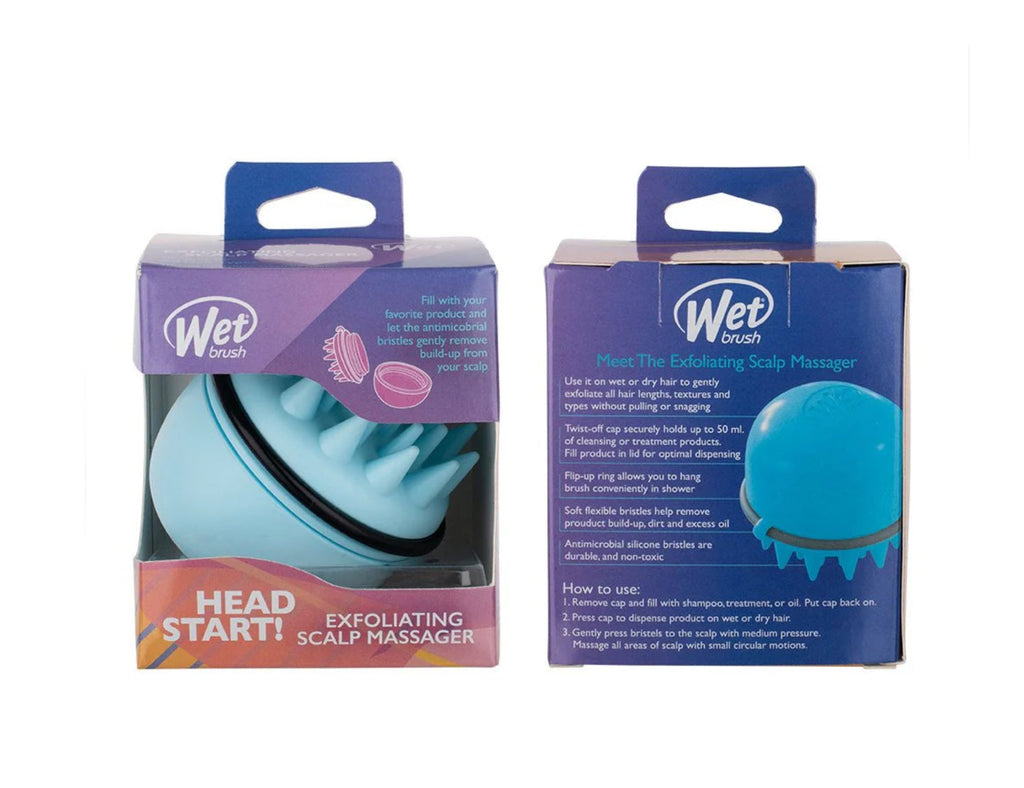 WET BRUSH HEAD START EXFOLIATING SCALP BRUSH BLUE - AtsiHairSupplies