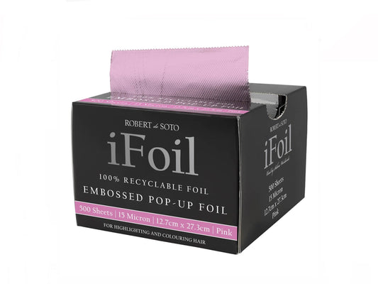 Robert de Soto iFoil Embossed Pop Up 15 Micron Pink 500 Sheets 12.7cm x 27.3cm - AtsiHairSupplies