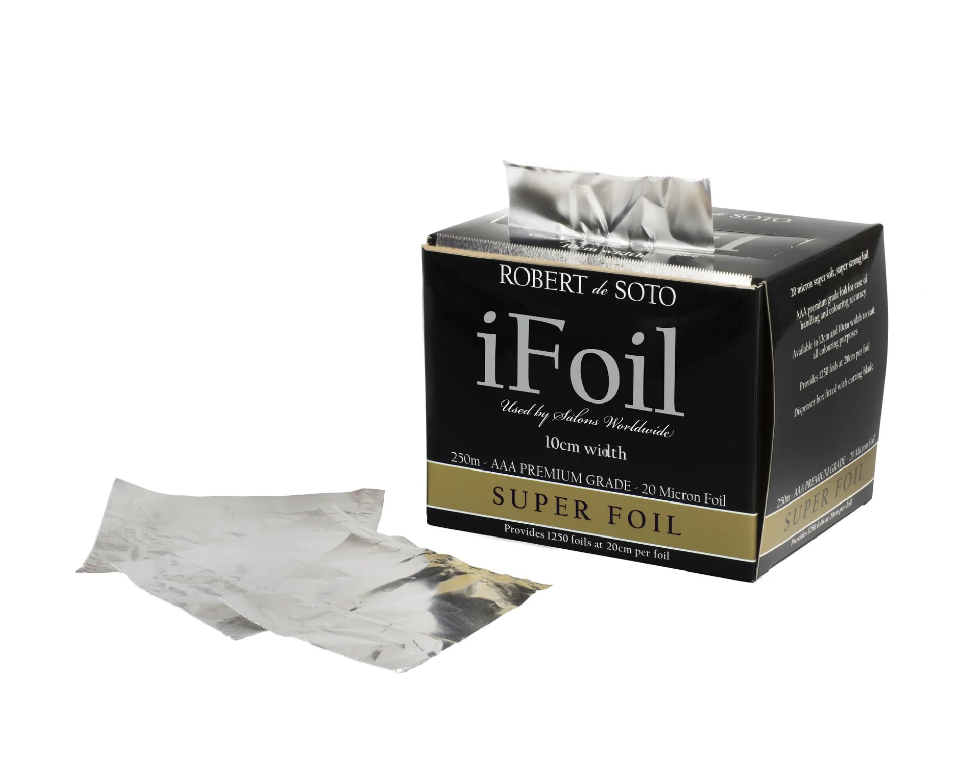 Robert De Soto iFoil 20 Micron Super Foil Silver 250m x 12cm - AtsiHairSupplies