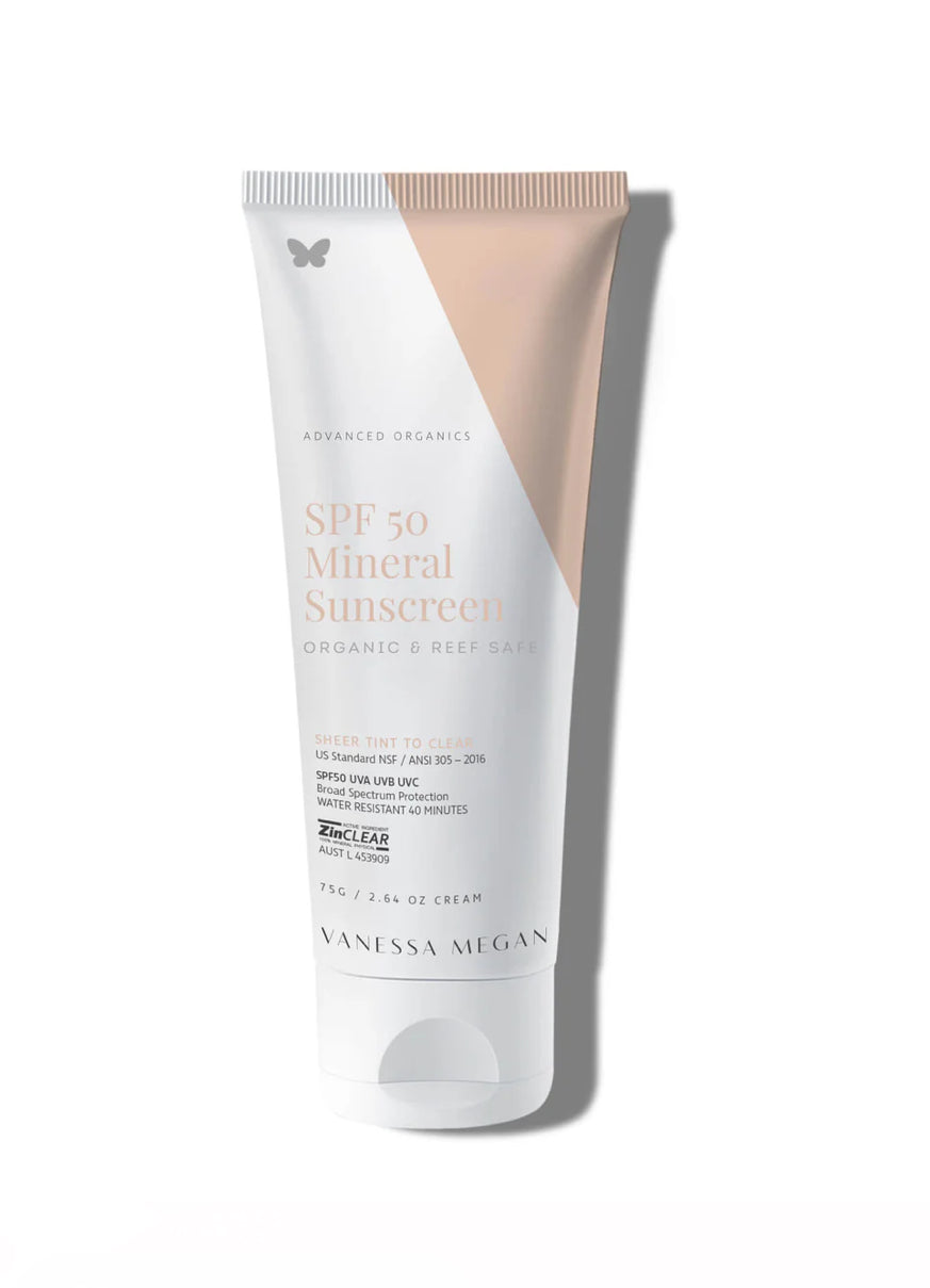 VANESSA MEGAN SPF 50 MINERAL SUNSCREEN ORGANIC & REEF SAFE 75g - AtsiHairSupplies