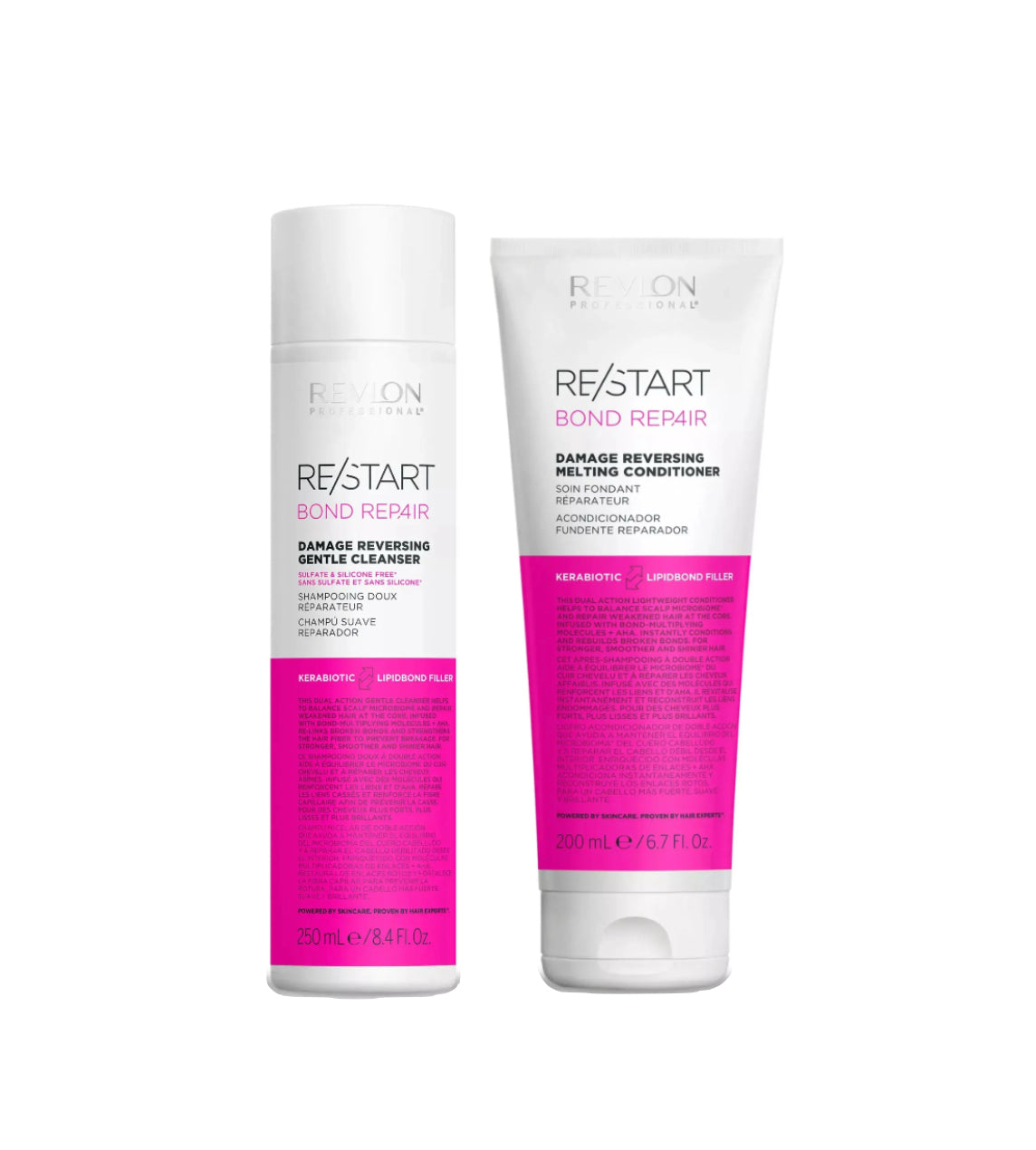 REVLON PROFESSIONAL RE/START BOND REPAIR DAMAGE REVERSING GENTLE CLEANSER 250ml & MELTING CONDITIONER 200ml DUO - AtsiHairSupplies