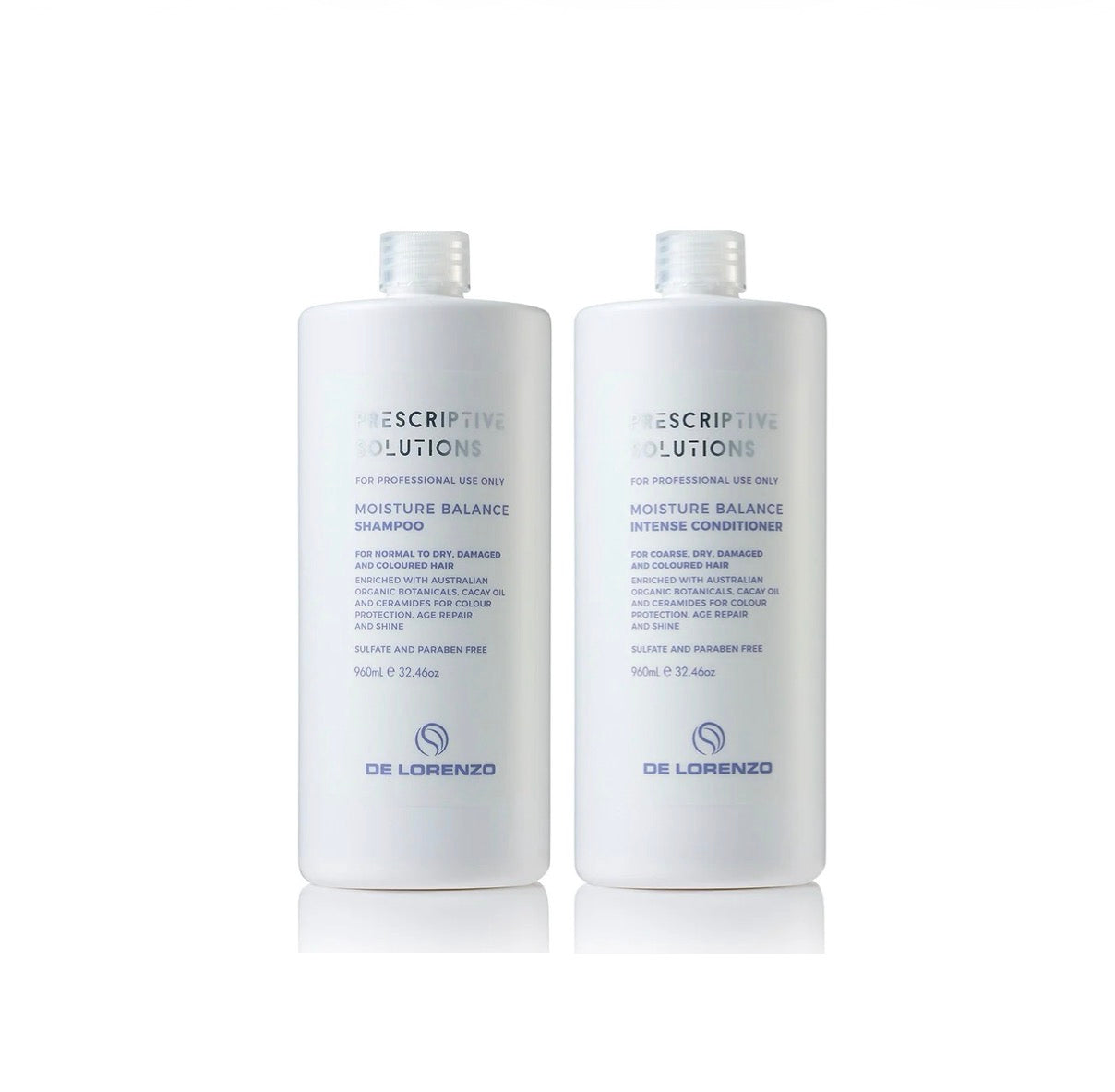 DE LORENZO Prescriptive Solutions Moisture Balance Shampoo & Intense Conditioner 2x960ml - AtsiHairSupplies