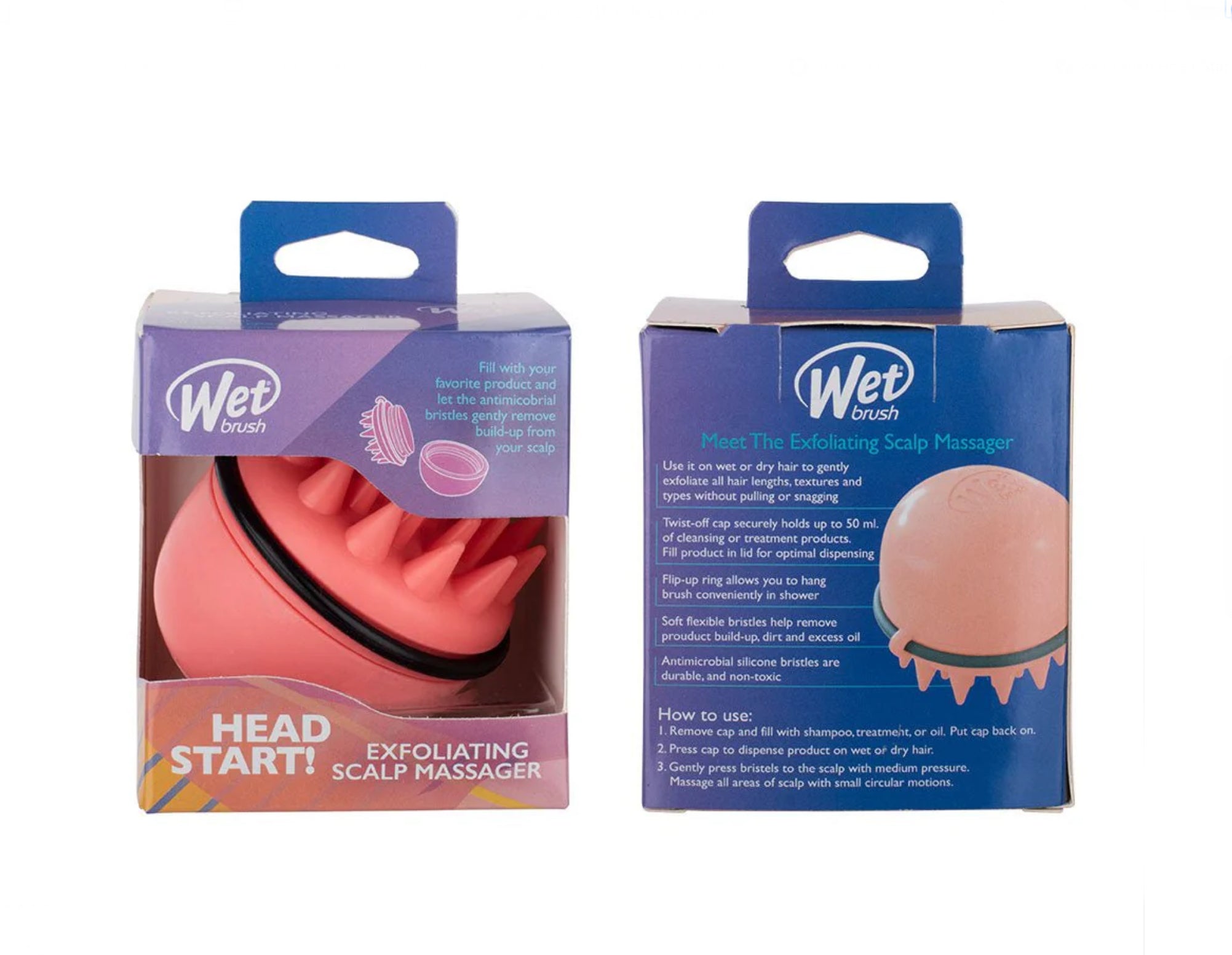 WET BRUSH HEAD START EXFOLIATING SCALP BRUSH CORAL - AtsiHairSupplies