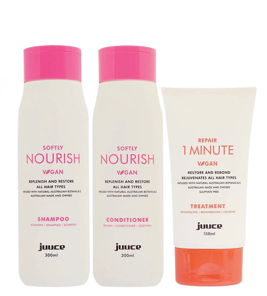 Juuce Softly NOURISH & 1 Minute Treatment Trio Pack