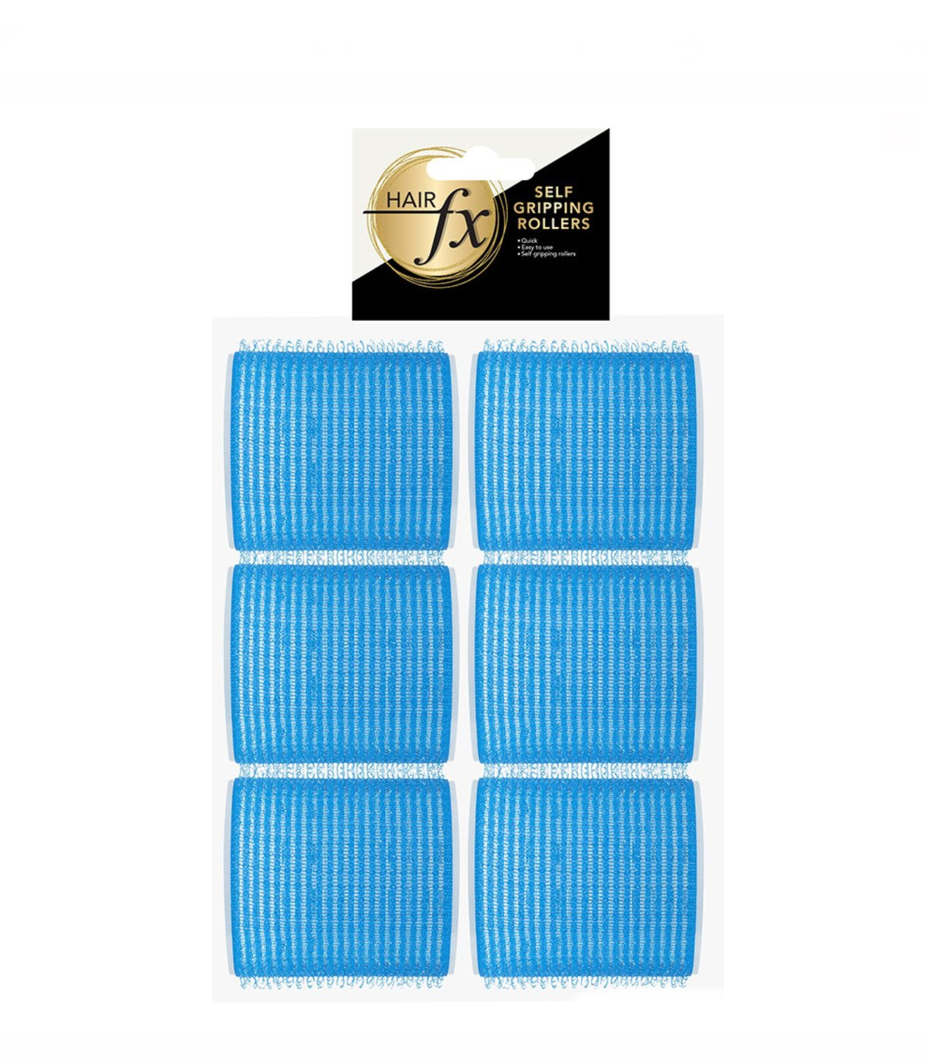 HAIR FX - Self Gripping Velcro Rollers 57mm 6pk - Light Blue - AtsiHairSupplies
