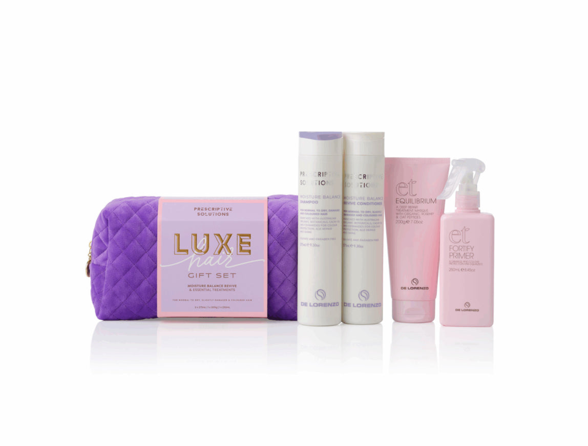 De Lorenzo LUXE HAIR GIFT SET Prescriptive Solutions - Moisture Balance Revive Pack - AtsiHairSupplies