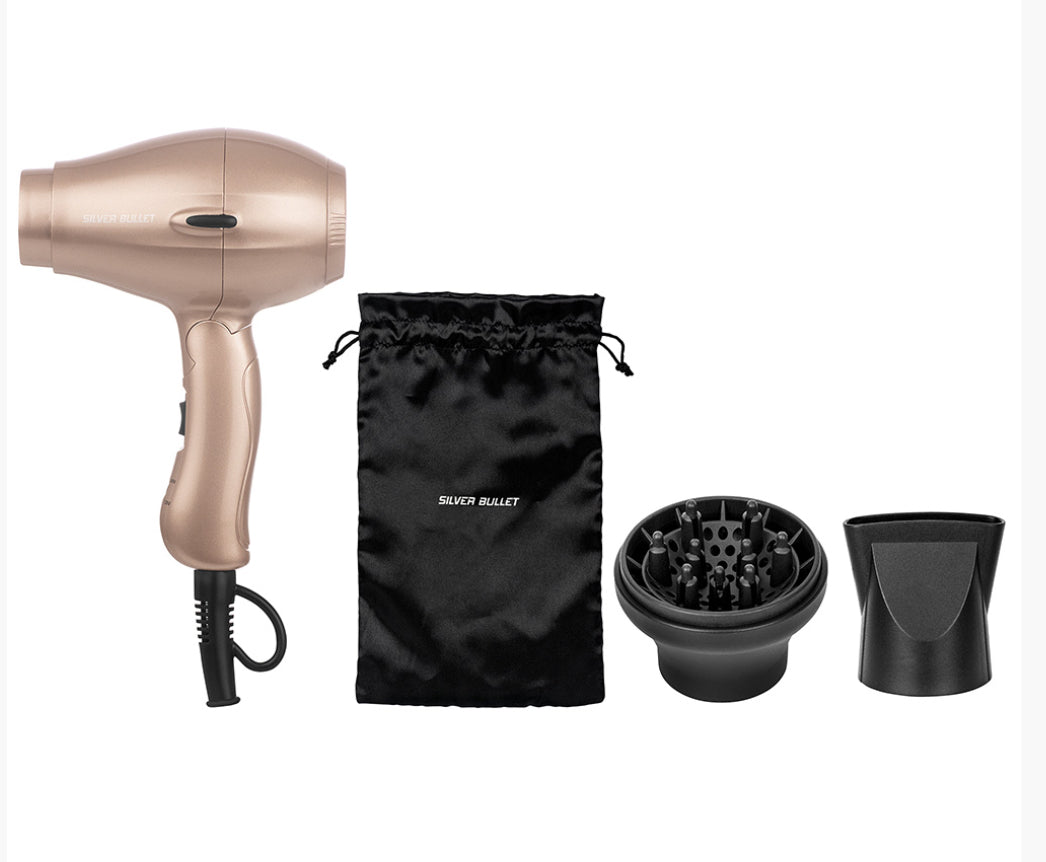 SILVER BULLET RUNWAY FOLDABLE MINI TRAVEL HAIR DRYER - AtsiHairSupplies