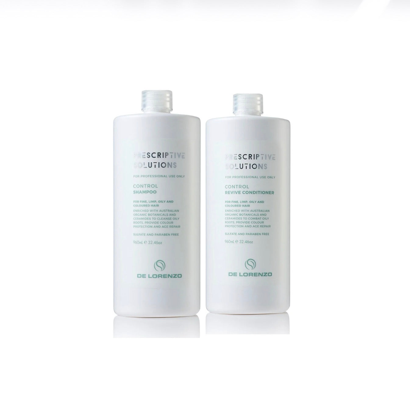 DE LORENZO Prescriptive Solutions Control Shampoo & Revive Conditioner 2x960ml - AtsiHairSupplies