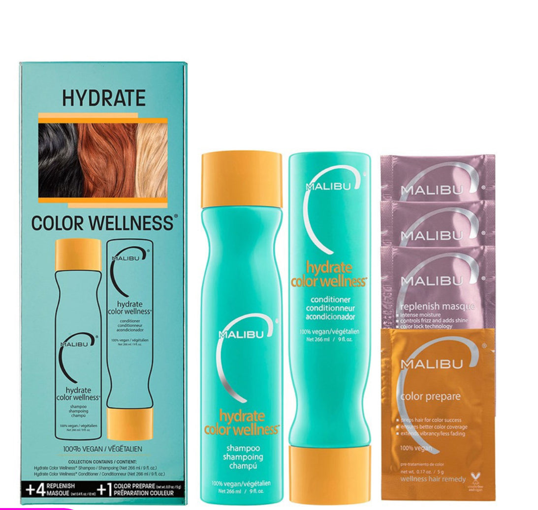 MALIBU C HYDRATE COLOUR WELLNESS COLLECTION - AtsiHairSupplies