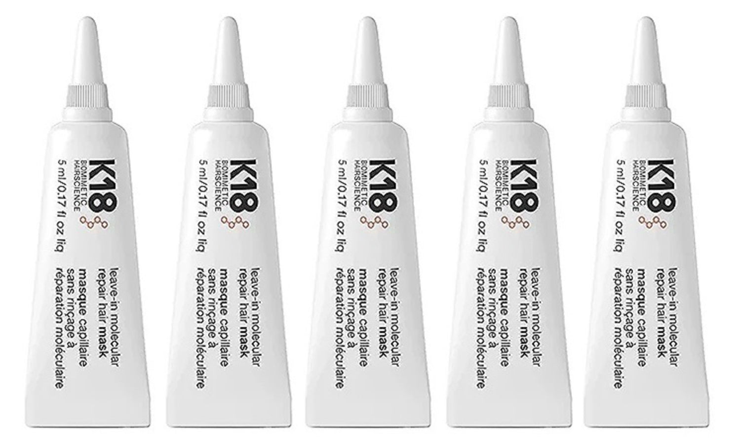 K18 Leave In Molecular Repair Hair Mask 5x5ml Pack - AtsiHairSupplies