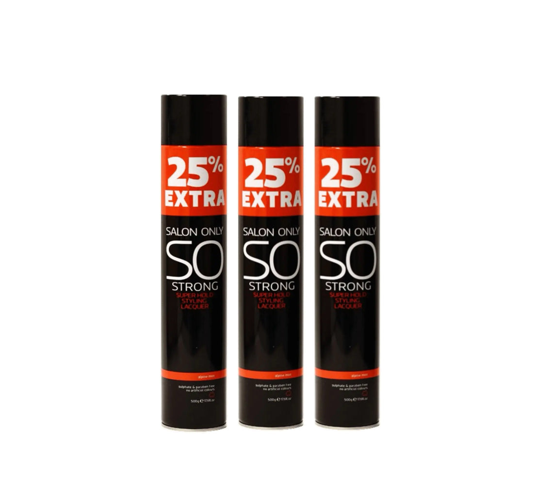 Salon Only Strong Super Hold Styling Lacquer TRIO 3x500g - AtsiHairSupplies