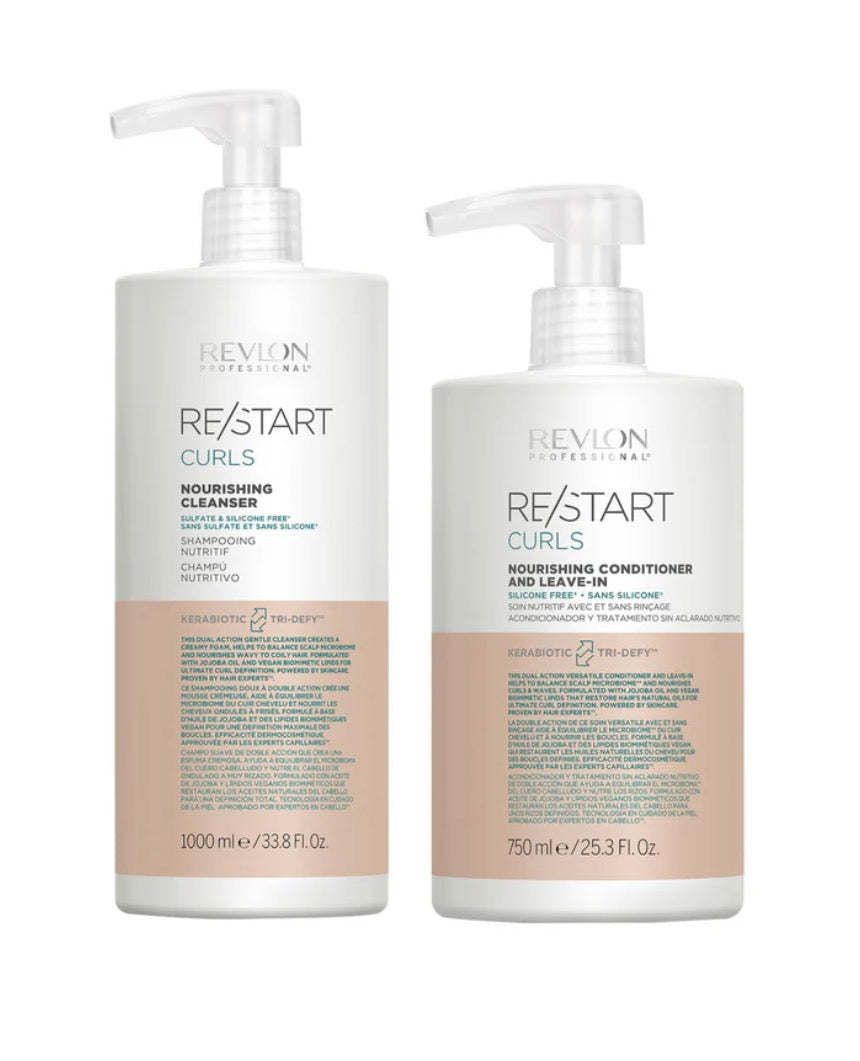 Revlon Re/Start Curls Nourishing Cleanser 1000ml & Leave-In Conditioner 750ml Duo - AtsiHairSupplies