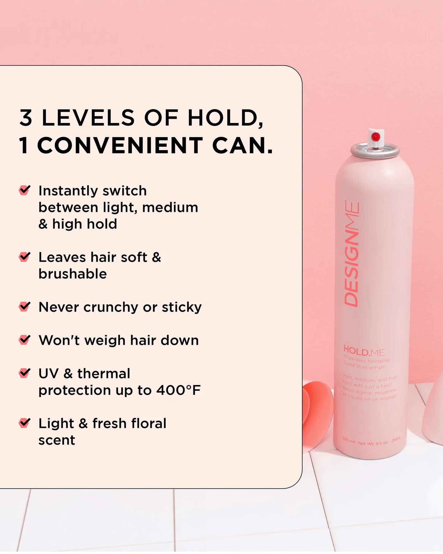 DesignMe Hold.Me Three-Way Hairspray 330ml - AtsiHairSupplies