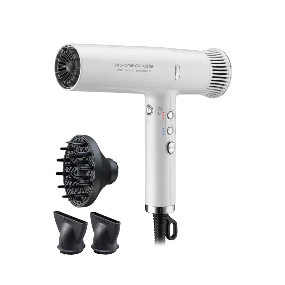 Pro-One Aerolite Hairdryer - Pearl White - AtsiHairSupplies