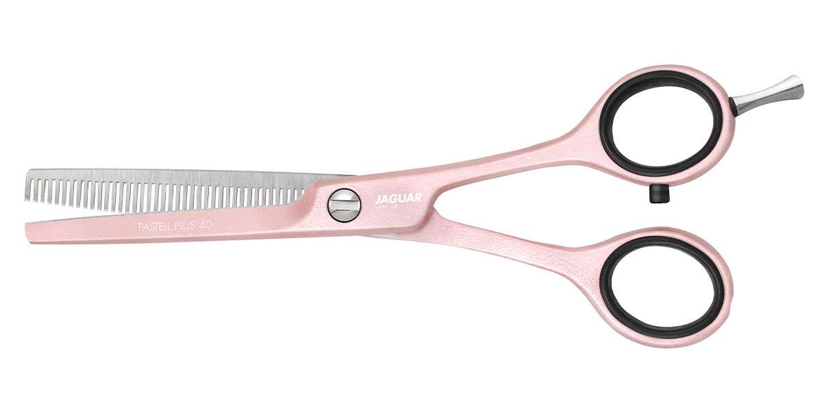 Jaguar WHITE LINE Pastell Plus Offset 40 ROSÉ 5.5" Texturing Scissor - AtsiHairSupplies