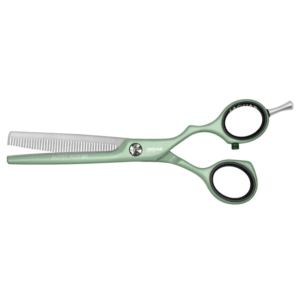 Jaguar WHITE LINE Pastell Plus Offset 40 MATCHA 5.5" Texturing Scissor - AtsiHairSupplies