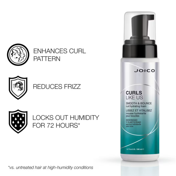 JOICO CURLS LIKE US SMOOTH & BOUNCE CURL HYDRATING FOAM 200ML - AtsiHairSupplies