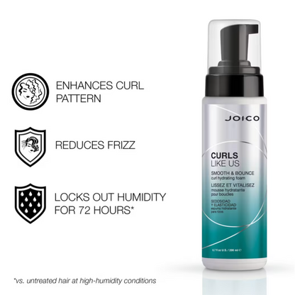 JOICO CURLS LIKE US SMOOTH & BOUNCE CURL HYDRATING FOAM 200ML - AtsiHairSupplies