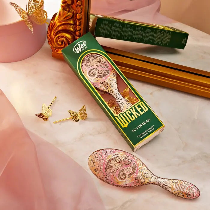 WET BRUSH WICKED GLINDA DETANGLING KIT (Original Detangler + Butterfly Bobbies)