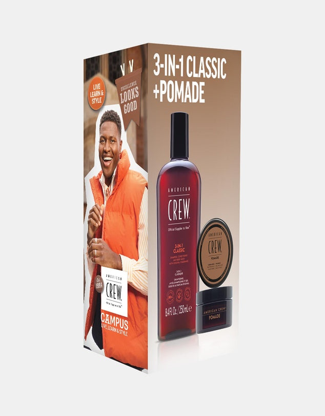 AMERICAN CREW Pomade + 3-In-1 Classic Shampoo Duo Pack - AtsiHairSupplies