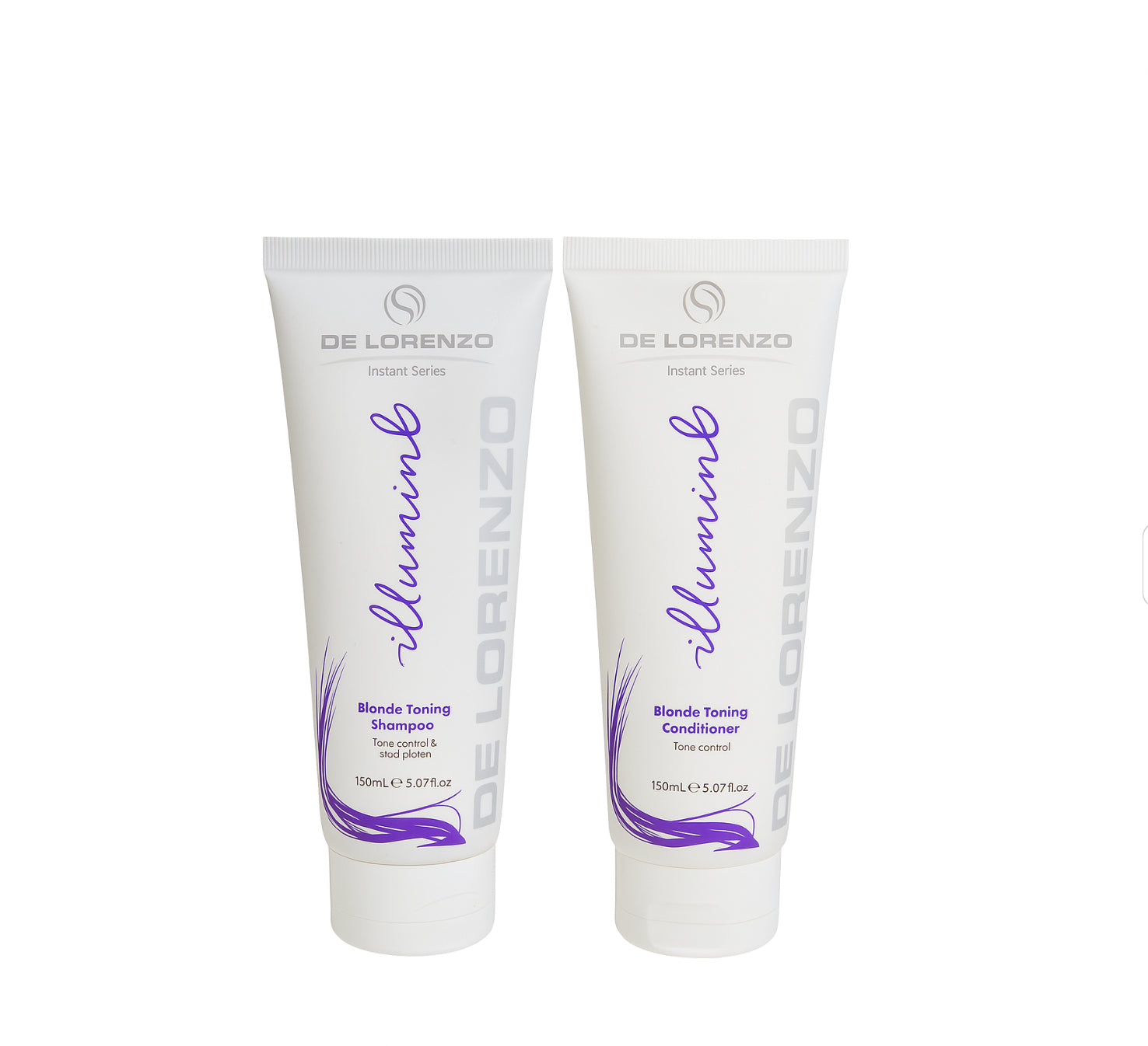 De Lorenzo Instant Illumin8 Blonde Toning Shampoo & Conditioning  Duo 2x120ml - AtsiHairSupplies
