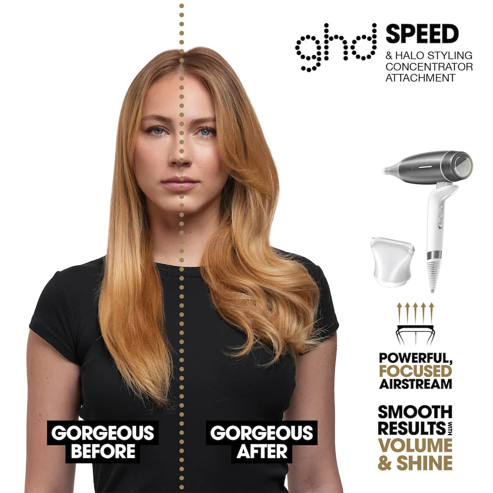 GHD Speed Professional Hair Dryer - Metallic White
