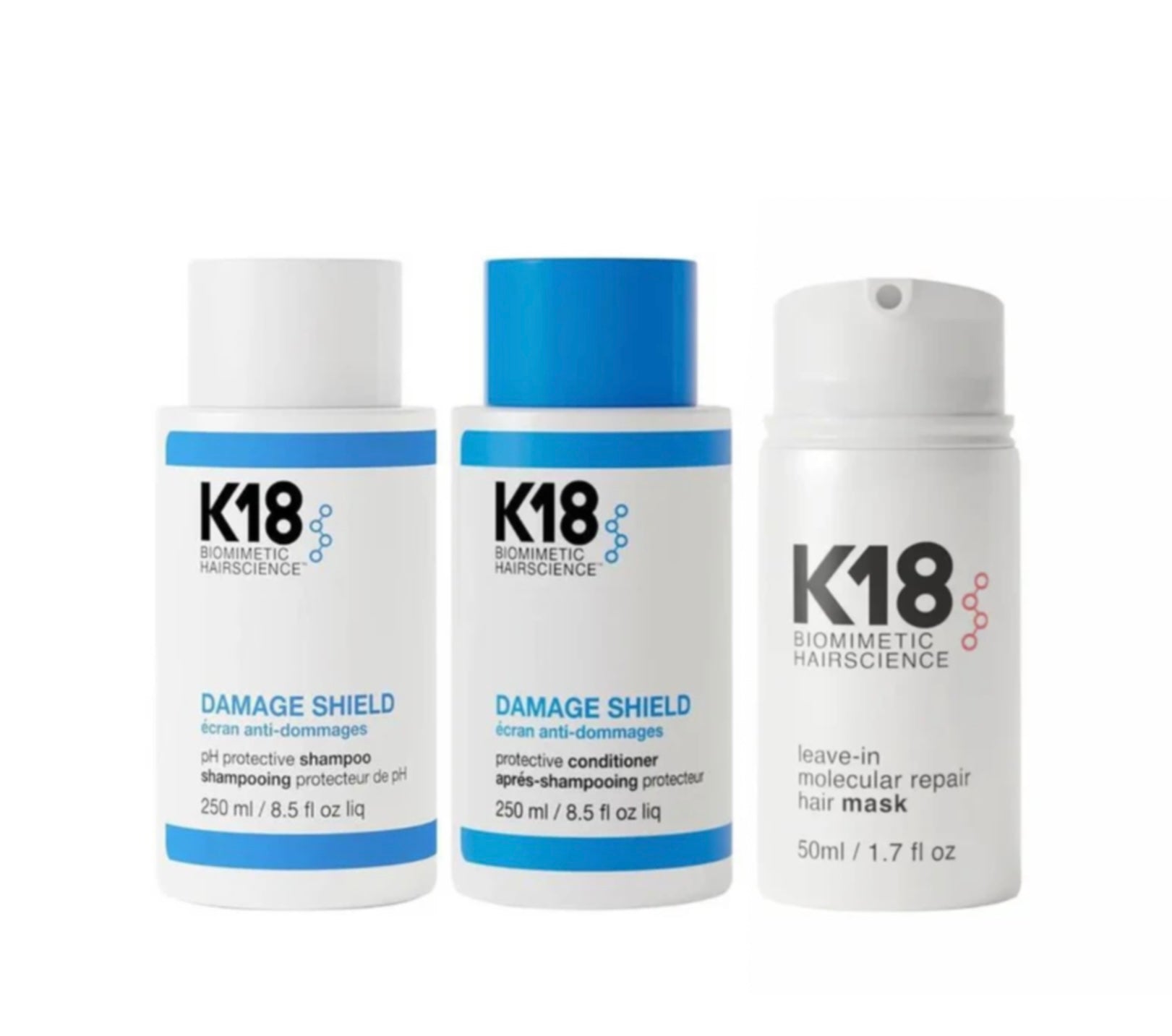 K18 DAMAGE SHEILD DUO + LEAVE IN MOLECULAR REPAIR HAIR MASK - AtsiHairSupplies