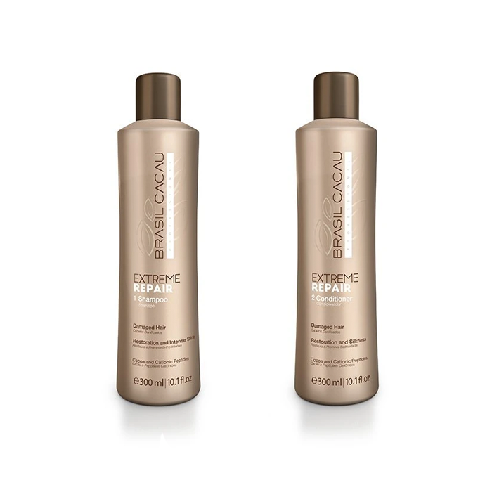 Brasil Cacau Extreme Repair Shampoo 300ml & Conditioner 300ml Bundle