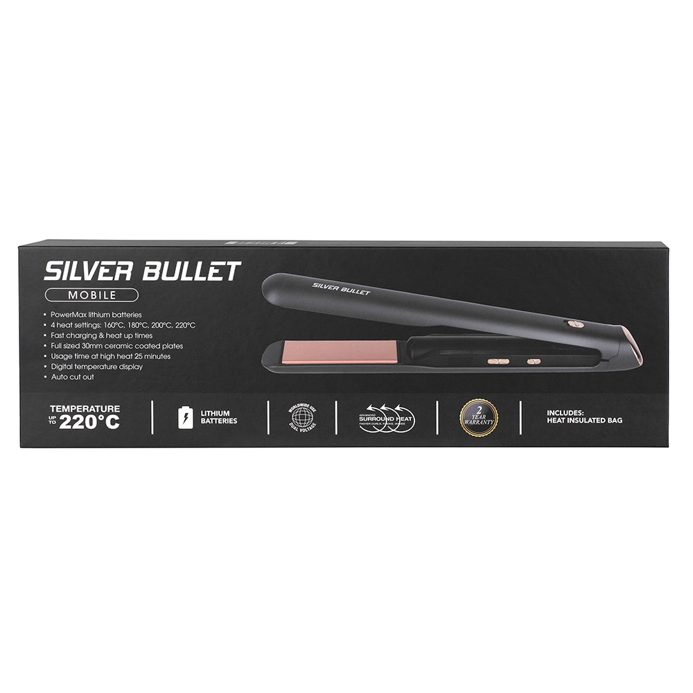 Silver Bullet Mobile Rechargeable Hair Straightener - AtsiHairSupplies