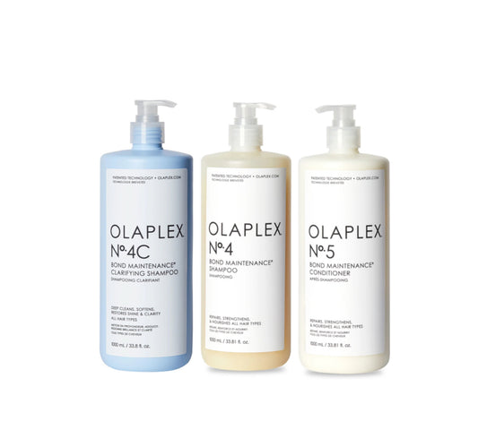 OLAPLEX TRIO SHAMPOO Nº4 & CONDITIONER Nº5  & CLARIFYING SHAMPOO Nº4C 3x1000ml - AtsiHairSupplies