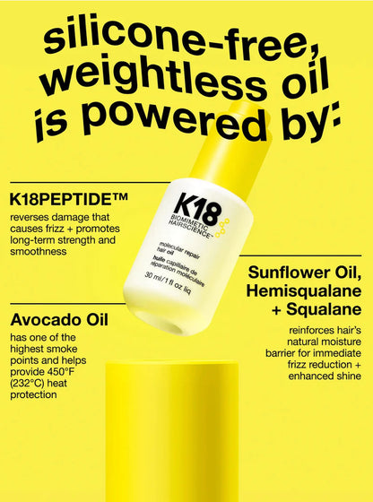 K18 Molecular Repair Hair Oil 30ml - AtsiHairSupplies