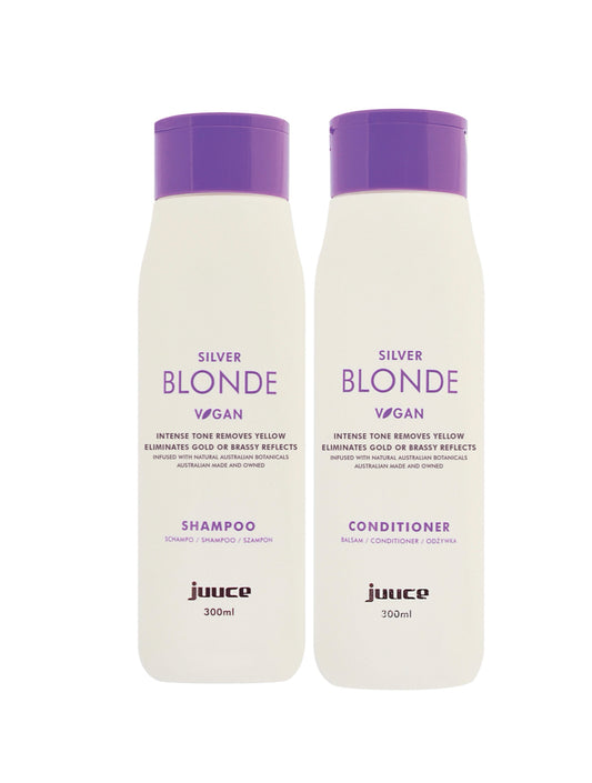 Juuce Silver BLONDE Intense Toning Shampoo and Conditioner 2x300ml - AtsiHairSupplies