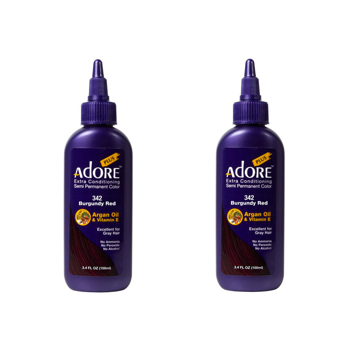 Adore Plus Semi Permanent Hair Colour Burgundy Red 342 Duo - 100mL - AtsiHairSupplies