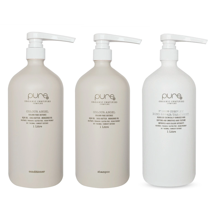 Pure Fusion Colour Angel Shampoo & Conditioner Complex Bond Repair Treatment (3x1000mL) - AtsiHairSupplies