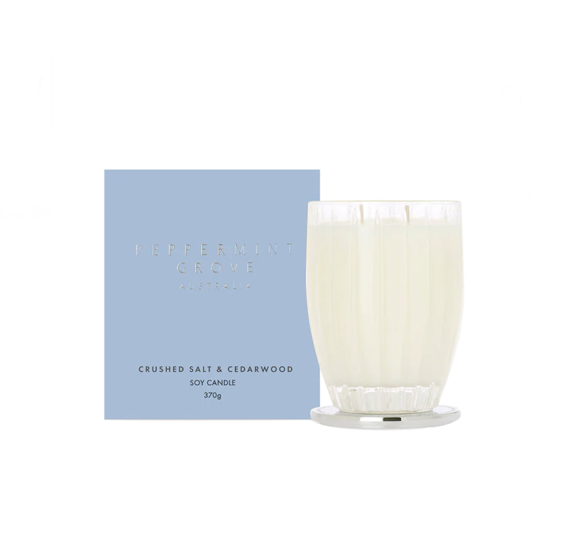 Peppermint Grove Crushed Salt & Cedarwood Soy Candle 370g - AtsiHairSupplies