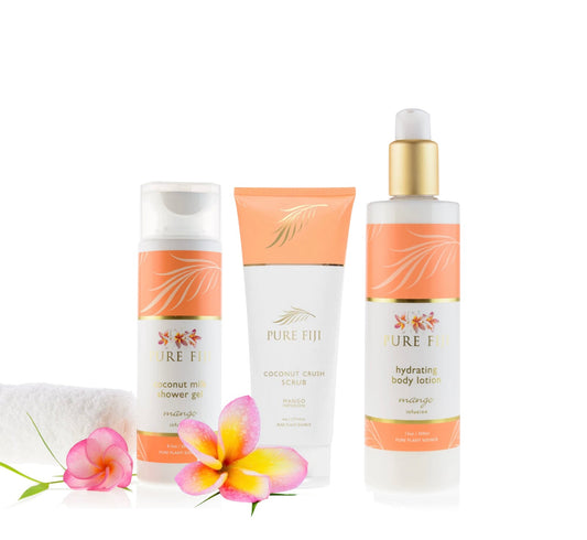 PURE FIJI TRIO - SHOWER GEL / CRUSH SCRUB / BODY LOTION - AtsiHairSupplies