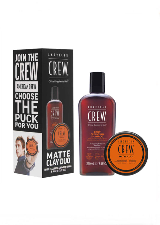 AMERICAN CREW DAILY CLEANSING SHAMPOO 250ml & MATTE CLAY 85g - AtsiHairSupplies
